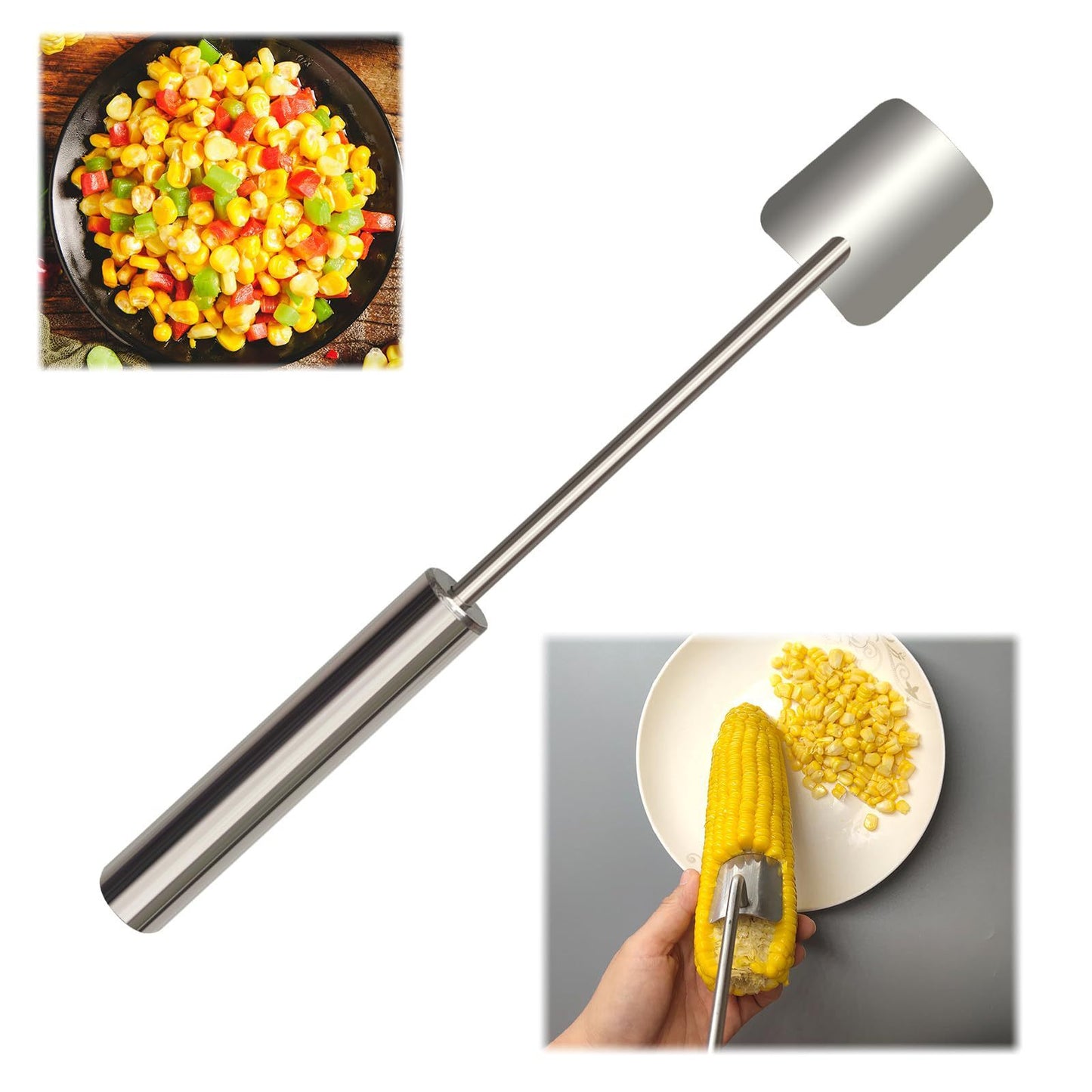 Kitchen Gadget Corn On The Cob Remover Stainless Steel Planer Ergonomic Handle Peeler Peel Separate & Enjoy Corn With Minimal Effort