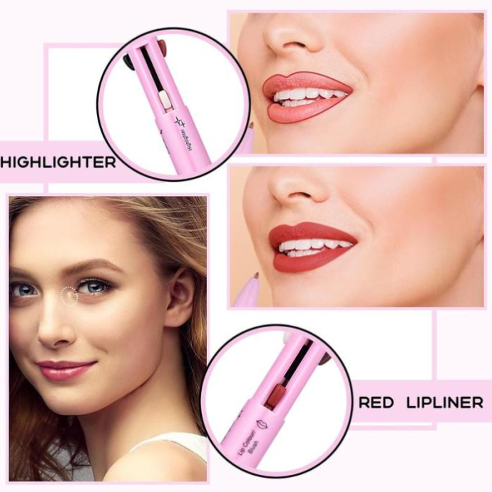 4-in-1 Makeup Pen Highlighter Red Lipliner